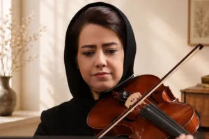 استاد منیژه ساده مدرس ویولن و ویولا در در آموزشگاه موسیقی سرودمهر میدان انقلاب